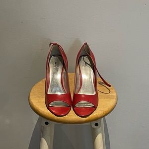 Red clear heels